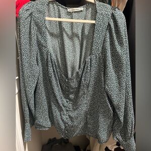 Abercrombie Green Floral Top